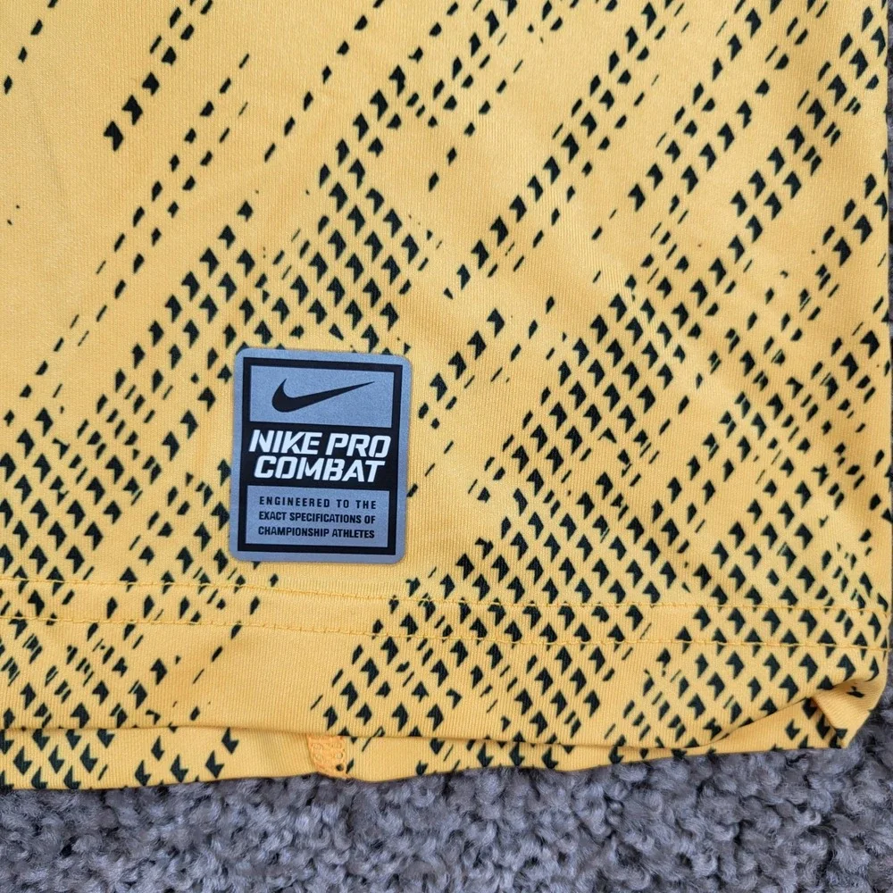 Nike Pro Combat Dri Fit Compression Shirt Mens XXL‎ Yellow Bees 56 Athletic